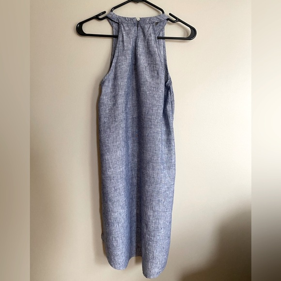 TAHARI Linen Dress with Halter Neckline High Low Hem Size XS - Picture 3 of 8